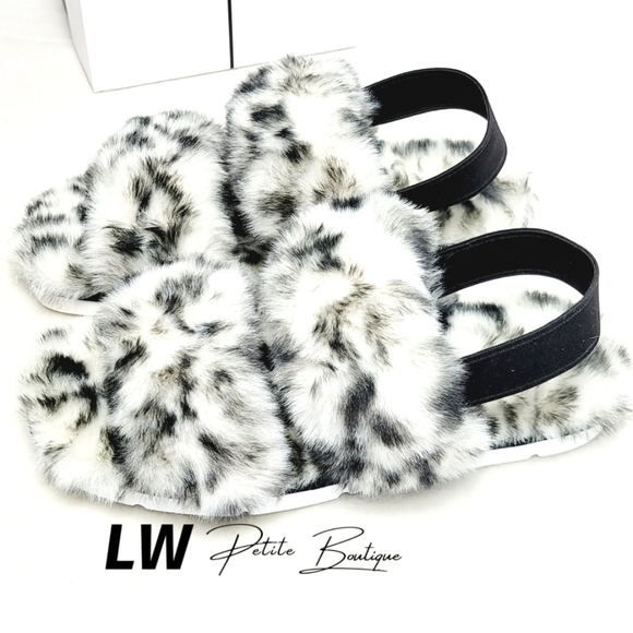 Dolce Vita Spotted Faux Fur Poochy Slingback Women's Slippers sz 9 - Picture 3 of 6